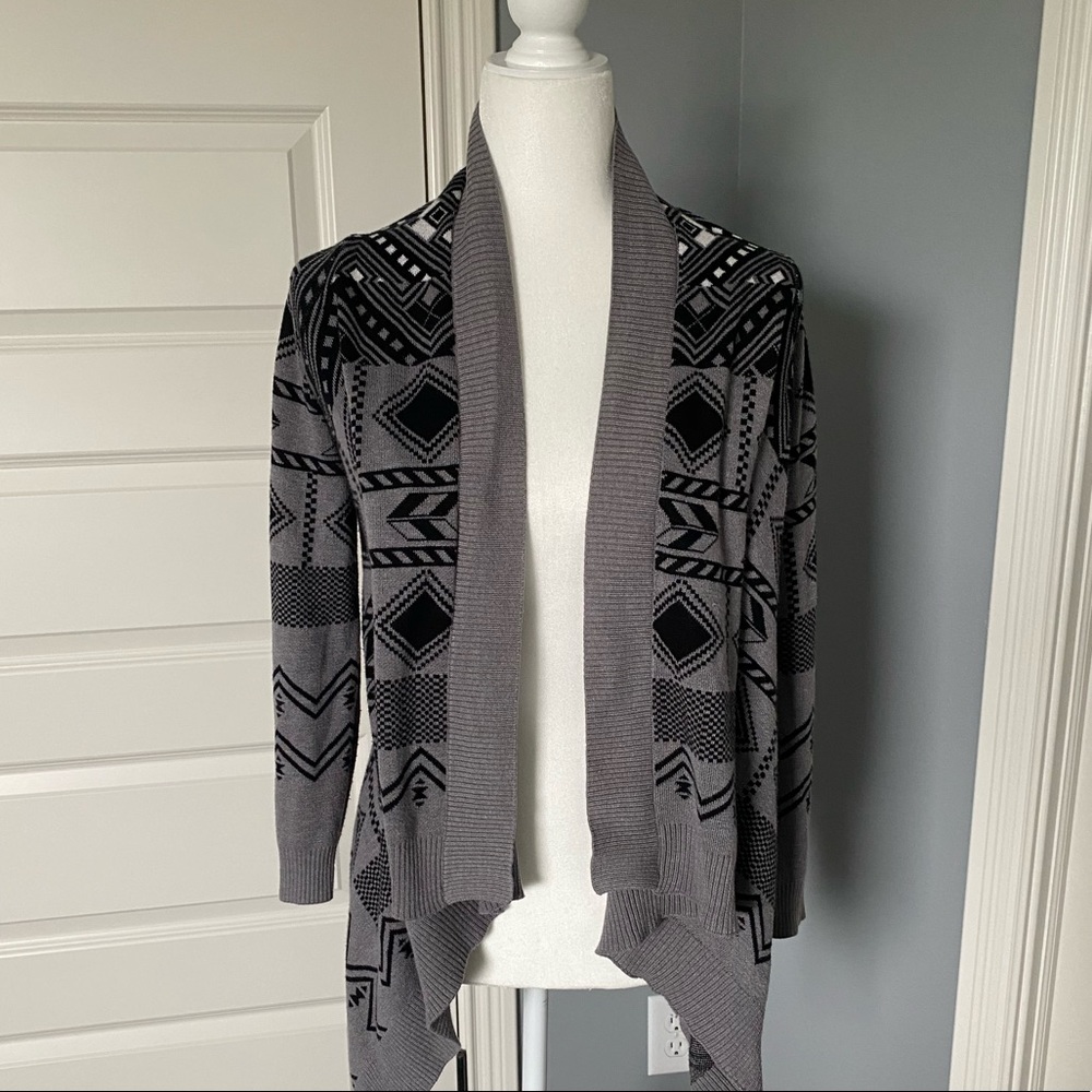Grey and White Aztec Cardigan size medium